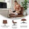 Flash Furniture Chloe Wide Mid-Back Cognac Padded LeatherSoft Armless Office Chair, Swivel Function, Black Frame CH-232196-CGN-BK-GG - alternate 10